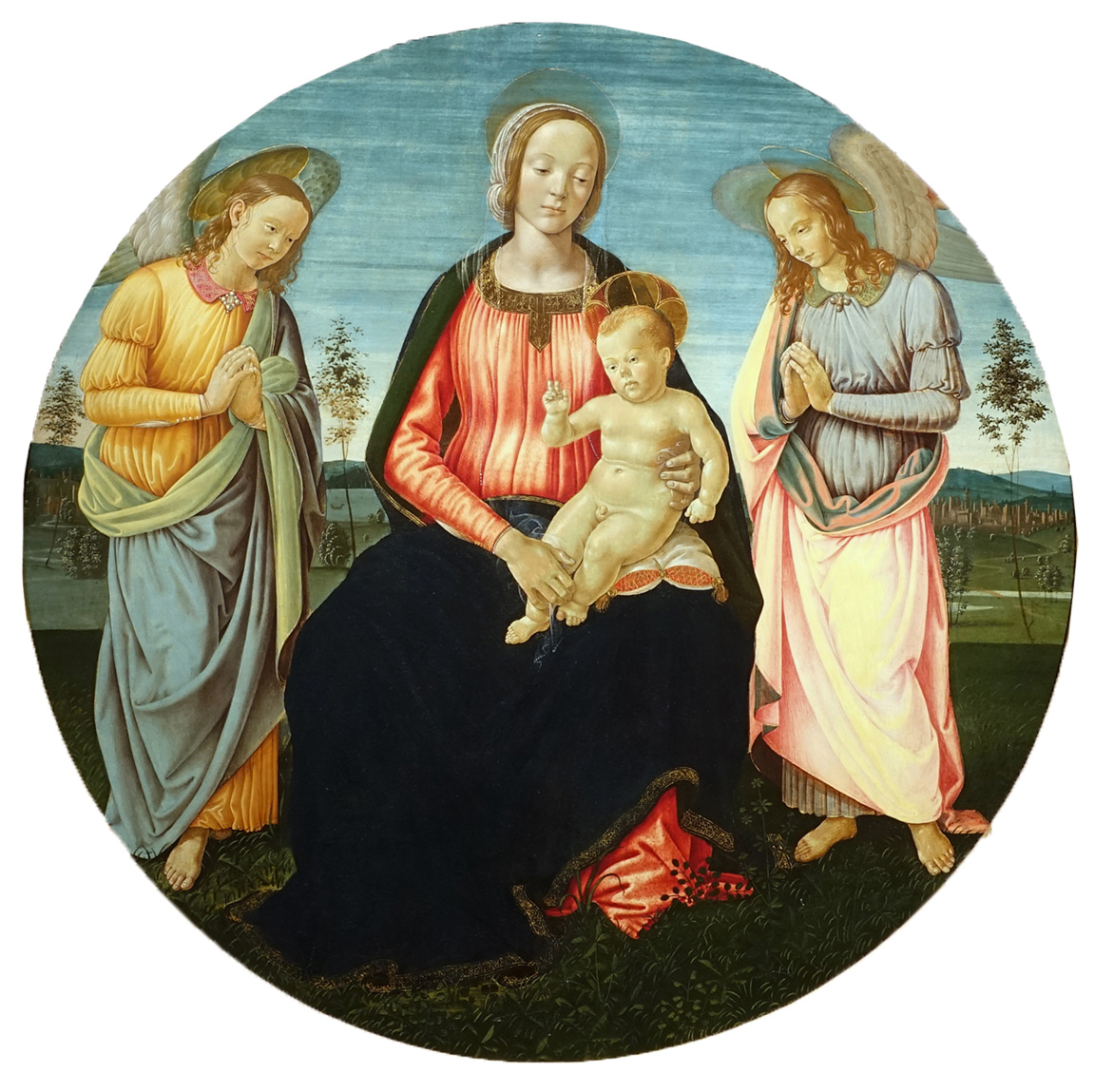 madonna and child with two angels